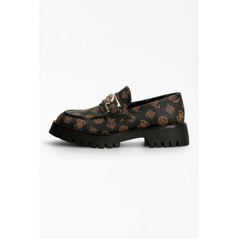 Pantofi loafer de piele cu model monograma