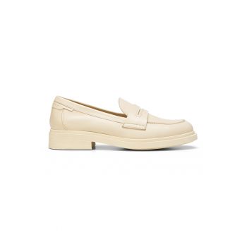 Pantofi loafer de piele cu varf rotund