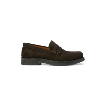 Pantofi loafer de piele intoarsa cu logo