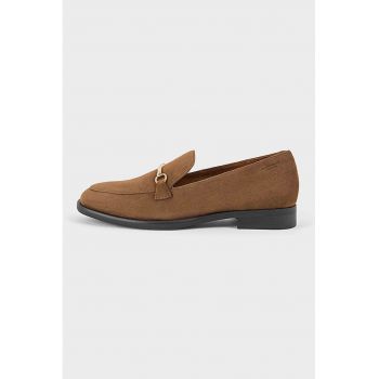 Pantofi loafer din piele intoarsa cu model uni Heidi