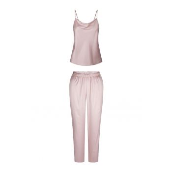 Pijama de satin cu pantaloni lungi