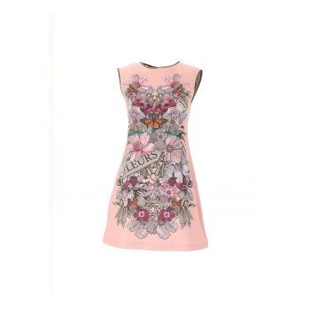 Rochie cu croiala in A si model floral