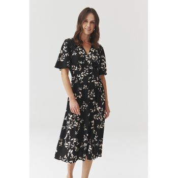 Rochie midi cu decolteu in V Naela