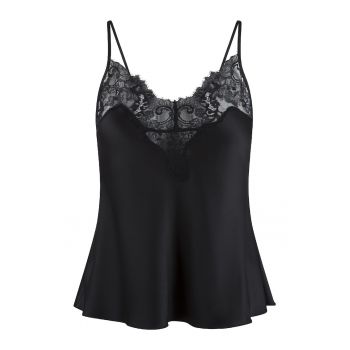 Top de pijama din satin si dantela