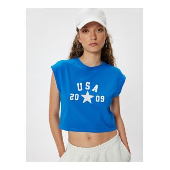 Tricou crop din amestec de bumbac
