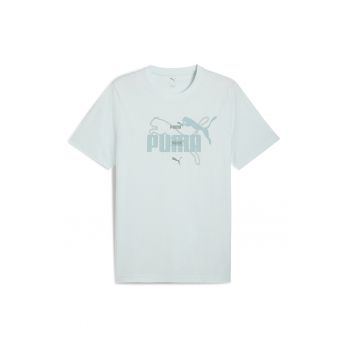 Tricou cu decolteu la baza gatului si imprimeu logo