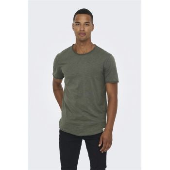 Tricou de bumbac cu garnituri nefinisate Benne