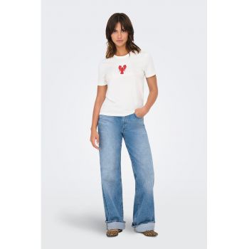 Tricou de bumbac organic cu margele