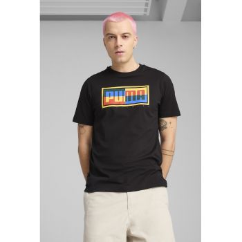 Tricou din amestec de bumbac cu decolteu la baza gatului