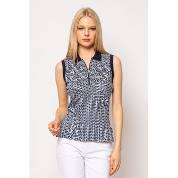 Tricou fara maneci cu fermoar