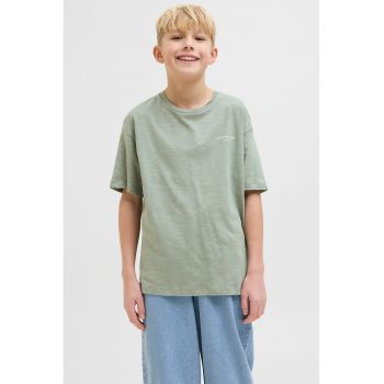 Tricou lejer de bumbac cu model grafic pe spate