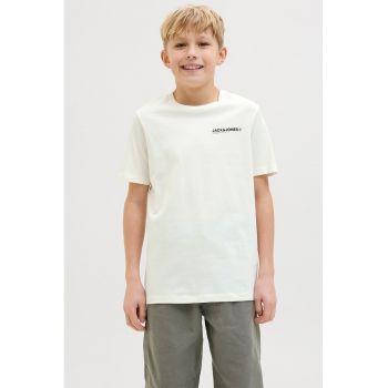 Tricou lejer de bumbac cu model grafic pe spate
