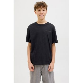 Tricou lejer de bumbac cu model grafic pe spate