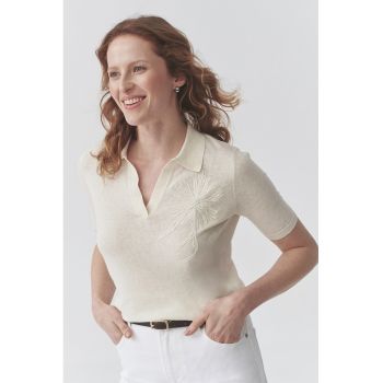 Tricou polo cu broderie