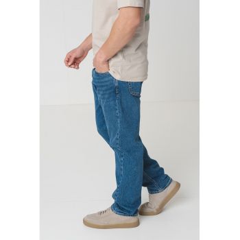 Blugi cu design 5 buzunare si talie medie