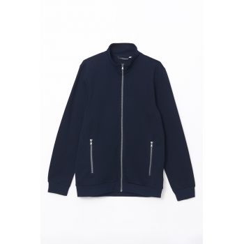 Bluza de trening cu buzunare cu fermoar