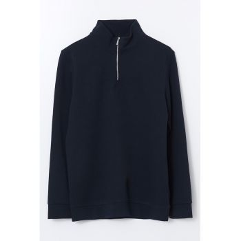 Bluza de trening cu fenta cu fermoar