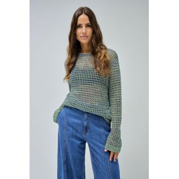 Bluza din amestec de bumbac cu gauri