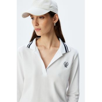 Bluza polo cu decolteu in V
