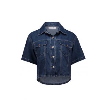 Camasa de denim cu buzunare pe piept