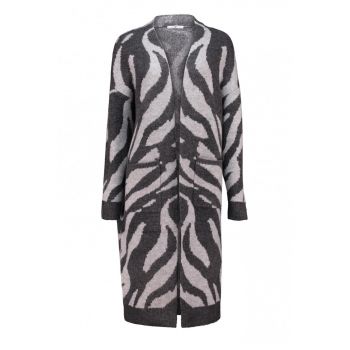 Cardigan lung cu model animal print