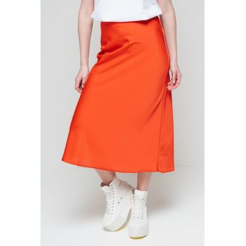 Fusta midi cu aspect de satin