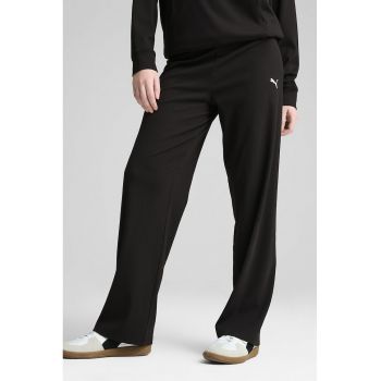 Pantaloni de trening cu croiala ampla si logo