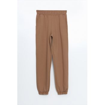 Pantaloni de trening din amestec de bumbac cu buzunare laterale