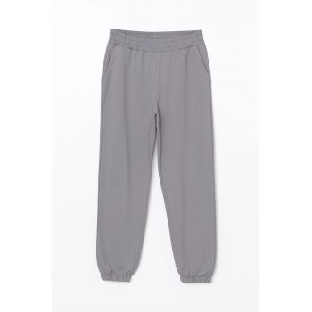 Pantaloni de trening din amestec de bumbac cu buzunare laterale