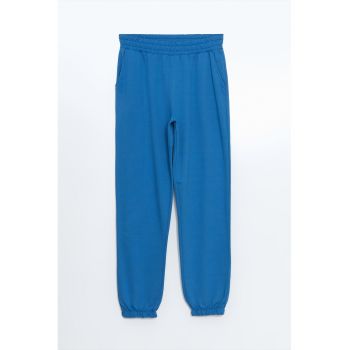 Pantaloni de trening din amestec de bumbac cu buzunare laterale