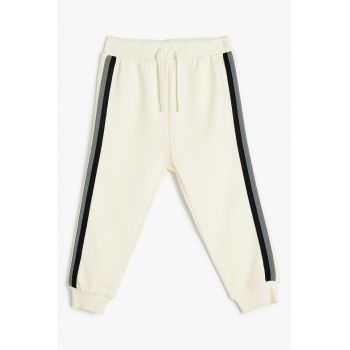 Pantaloni de trening din bumbac cu snur