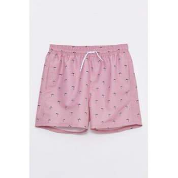 Pantaloni scurti cu imprimeu si snur in talie