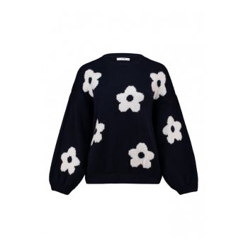 Pulover cu model floral ieftin