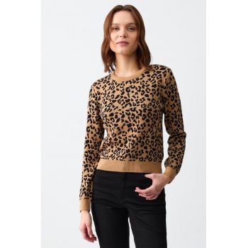 Pulover elastic cu animal print