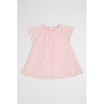 Rochie cu croiala in A si strat exterior cu tul