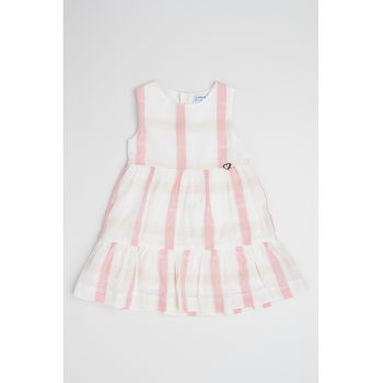 Rochie evazata fara maneci cu imprimeu