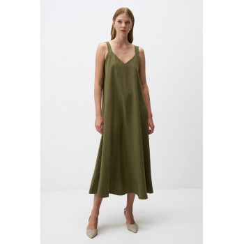 Rochie midi lejera din amestec de in