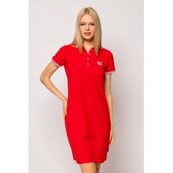 Rochie midi polo cu cordon in talie