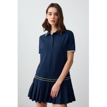 Rochie polo mini cu pliuri