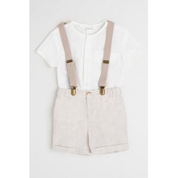 Set de camasa de bumbac si pantaloni scurti