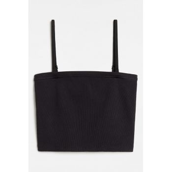 Top crop cu bretele inguste