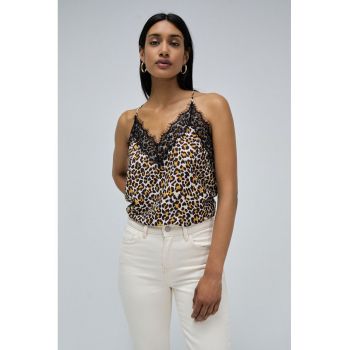 Top cu animal print
