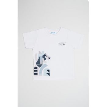 Tricou de bumbac cu imprimeu abstract