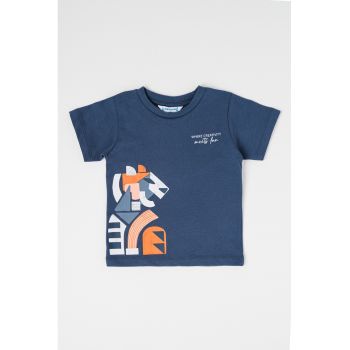 Tricou de bumbac cu imprimeu abstract