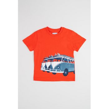 Tricou din bumbac cu imprimeu cu masini