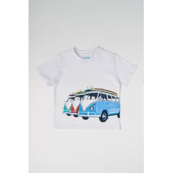 Tricou din bumbac cu imprimeu cu masini