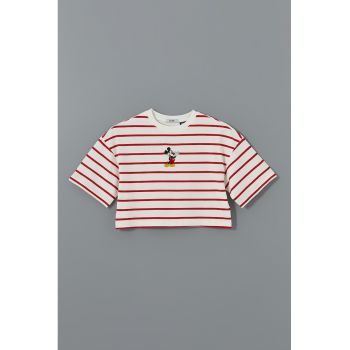 Tricou lejer crop Mickey Mouse