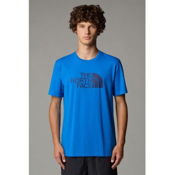 Tricou regular fit cu decolteu la baza gatului si imprimeu logo