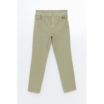 Blugi slim fit cu talie inalta