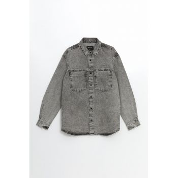 Camasa din denim cu capse